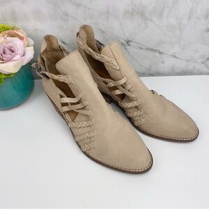 Lucky Brand Black Leather Ankle Booties Sz 8.5